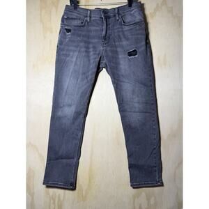 Original Use Mens Gray Slim Taper Jeans 34x30 Distressed Stretch Denim